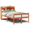 vidaXL Massivholzbett mit Regal ohne Matratze Wachsbraun 120x200 cm