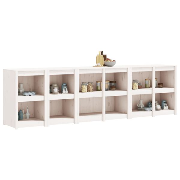 vidaXL Outdoor-K&uuml;chenschr&auml;nke 4 Stk. Wei&szlig; Massivholz Kiefer