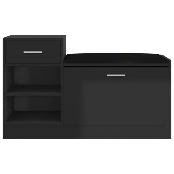 vidaXL Schuhbank Hochglanz-Schwarz 94,5x31x57 cm Holzwerkstoff