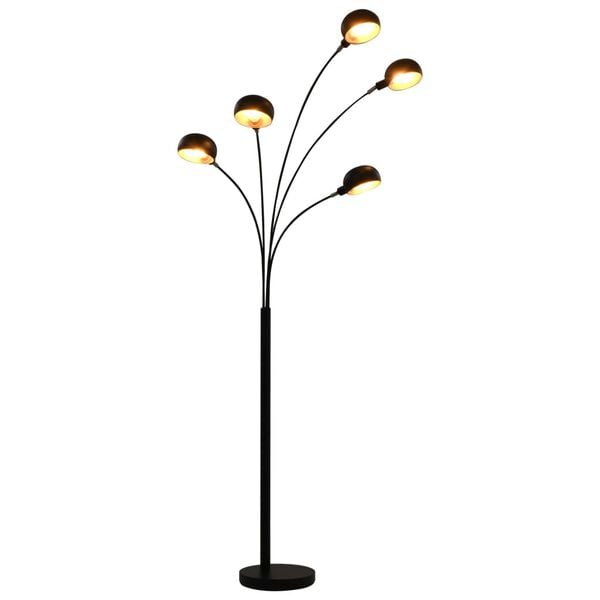 vidaXL Stehlampe 200 cm 5 x E14 Schwarz und Golden