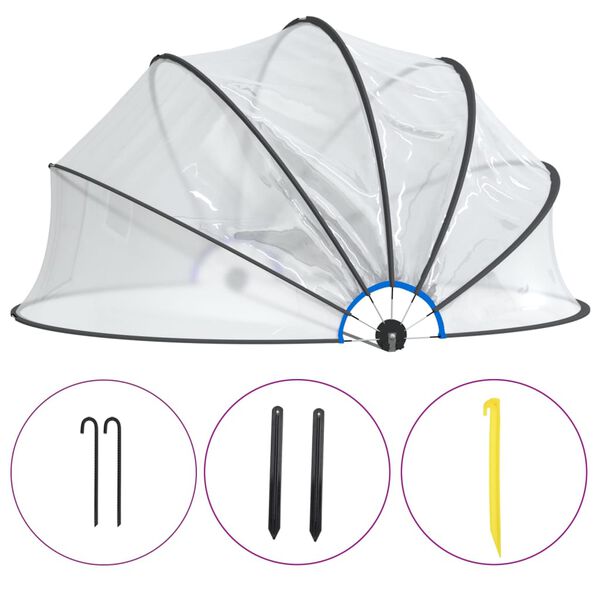 vidaXL Pool-Kuppel Rund 376x188 cm PVC