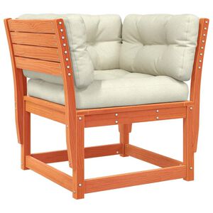 vidaXL Gartensofa mit Armlehnen und Kissen Braun Massivholz Kiefer