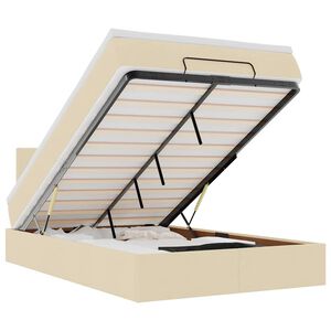 vidaXL Ottoman-Bett mit Matratze & LEDs Creme 120x200 cm Stoff