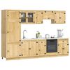 vidaXL Schrank mit Regal SKI 9 pcs Honigbraun Massives Kiefernholz