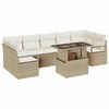 vidaXL Garten-Sofa-Set mit Kissen 8 pcs Beige und Creme Poly-Rattan