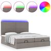 vidaXL Ottoman-Bett mit Matratzen & LEDs Taupe 160x200 cm Stoff
