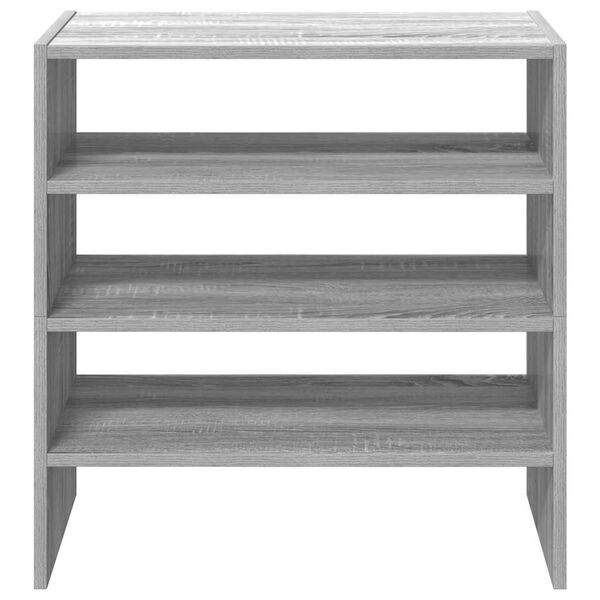 vidaXL Schuhregale 2 Stk. Stapelbar Grau Sonoma 60x30x30,5 cm