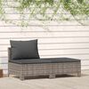 vidaXL 2-teiliges Garten-Lounge-Set mit Kissen Grau Poly Rattan