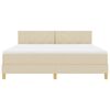 vidaXL Boxspringbett mit Matratze Creme 180 x 200 cm Stoff