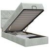 vidaXL Ottoman Bett mit Matratze Hellgrau 90 x 190 cm Samt