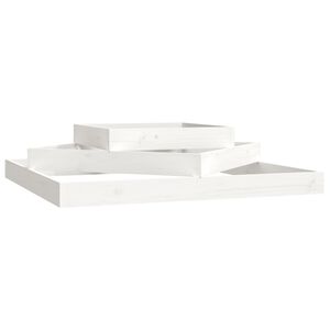 vidaXL Pflanzk&uuml;bel Wei&szlig; 112x112x27 cm Massivholz Kiefer