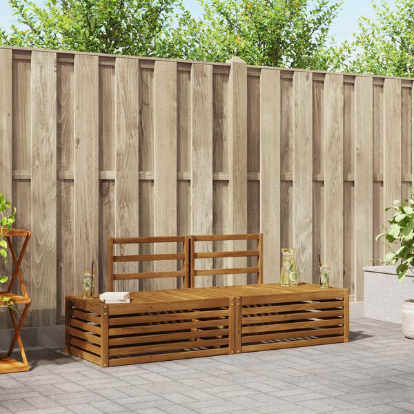 vidaXL Outdoor-Sofagarnitur 2 St&uuml;ck Natur 182,5 x 63 x 73 cm