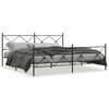 vidaXL Bettgestell mit Kopf- und Fu&szlig;teil Metall Schwarz 193x203 cm