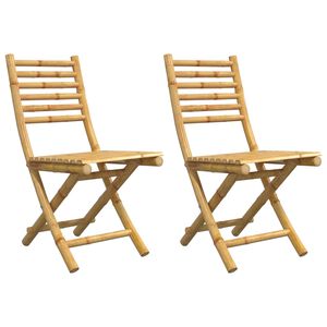 vidaXL Klappst&uuml;hle, 2 St&uuml;ck, 43 x 54 x 88 cm, Bambus