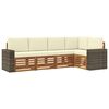 vidaXL Ecksofa Set mit Kissen 5 pcs Natur und Creme Massivholz Akazie