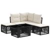 vidaXL Gartensofa-set 6 stk. Schwarz Poly-Rattan