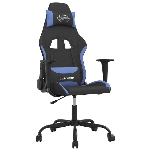 vidaXL Gaming-Stuhl Schwarz und Blau Stoff