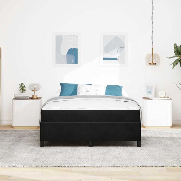 vidaXL Bettrahmen mit Matratze Schwarz 140 x 200 cm Stoff