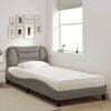 vidaXL Bett mit Matratze "Hvar" Taupe 90x200 cm Stoff