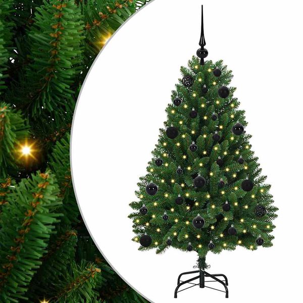 vidaXL K&uuml;nstlicher Weihnachtsbaum Gr&uuml;n 120 cm PVC und Metall