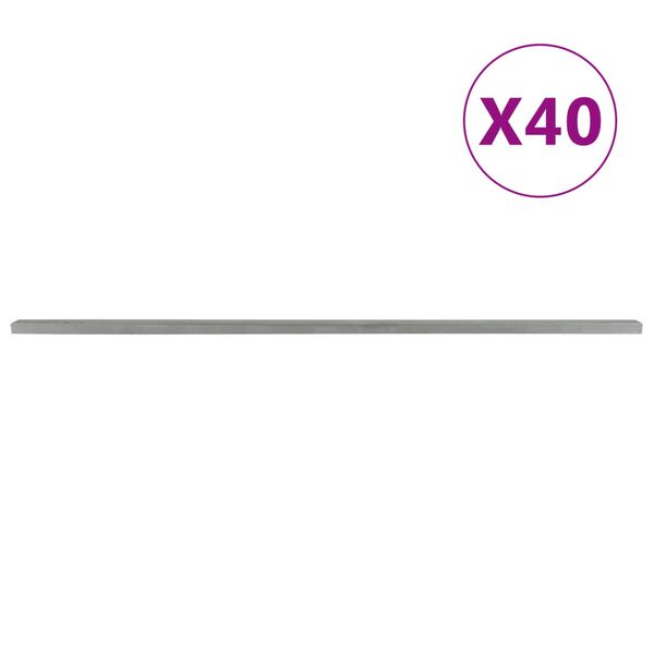 vidaXL Zaunpfosten 40 Stk. Silbern 240 cm Stahl
