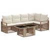 vidaXL Gartensofa-set 6 stk. Beige und Cremewei&szlig; Poly-Rattan