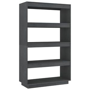 vidaXL B&uuml;cherregal/Raumteiler Grau 80x35x135 cm Massivholz Kiefer