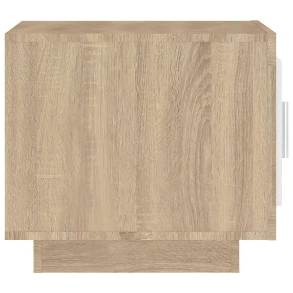 vidaXL Couchtisch Wei&szlig; und Sonoma-Eiche 51x50x45 cm Holzwerkstoff