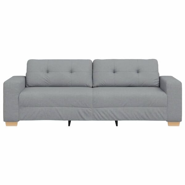 vidaXL 3-Sitzer-Sofa Hellgrau 220x78x80 cm Stoff
