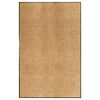 vidaXL Fu&szlig;matte Waschbar Creme 120x180 cm
