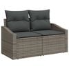 vidaXL Garten-Sofa-Set mit Kissen mit Speicher mit Kissen 10 pcs Grau