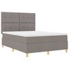 vidaXL LED Boxspringbett mit Matratze Taupe 140 x 200 cm Stoff