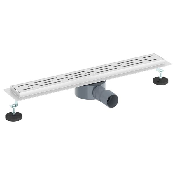 vidaXL Duschabfluss mit Glash&uuml;lle und 360&deg; Siphon Silber 60 cm