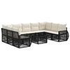 vidaXL Gartensofa-set 10 pcs Schwarz und Cremewei&szlig; Poly-Rattan