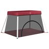 vidaXL Baby-Laufstall mit Matratze Rot Leinenstoff