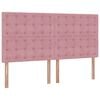 vidaXL Ottoman-Bett mit Matratzen & LEDs Rosa 160x200 cm Samt