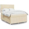 vidaXL Boxspringbett mit Matratze Creme 140x200 cm Stoff