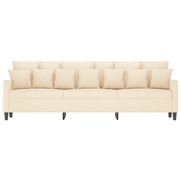 vidaXL 3-Sitzer-Sofa Creme 210 cm Samt