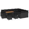 vidaXL Gartensofa-set mit Kissen 13 pcs Schwarz Poly Rattan
