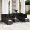 vidaXL Gartensofa-set mit Kissen mit Speicher 5 pcs Schwarz Polyrattan