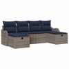 vidaXL Sofa Set 6 stk. 6-Sitzanzahl Grau und Marineblau Poly-Rattan