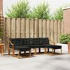 vidaXL Outdoor-Sofagarnitur mit Kissen 6 pcs Nat&uuml;rlich und Schwarz