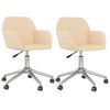 vidaXL Esszimmerst&uuml;hle 2 Stk. Drehbar Creme Stoff
