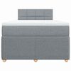 vidaXL Boxspringbett mit Matratze Hellgrau 120x200 cm Stoff