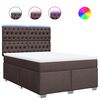 vidaXL Boxspringbett mit Matratze Dunkelbraun 140x190 cm Stoff