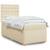 vidaXL Boxspringbett mit Matratze Creme 90x190 cm Stoff