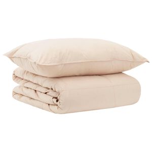vidaXL Bettw&auml;sche-Set 2 stk. 135 x 200 cm F&uuml;r alle Jahreszeiten Beige