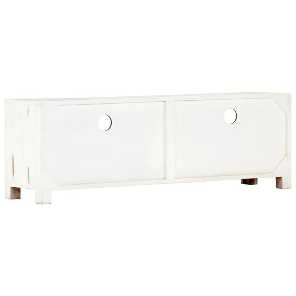 vidaXL TV-Schrank Weiß 120 x 30 x 40 cm Massivholz Akazie