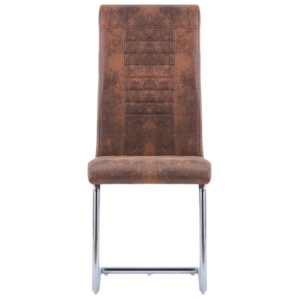 vidaXL Freischwinger 2 Stk. Braun Wildleder-Optik