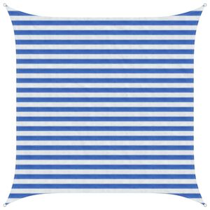 vidaXL Sonnensegel Blau und Wei&szlig; 2,5 x 2,5 m HDPE